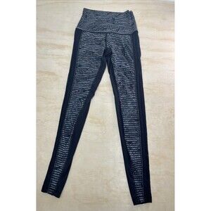 Lululemon Yoga Pilates Pants Black Gray Mid-Rise Leggings Women Size 2